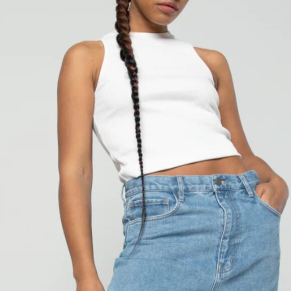 OAK + FORT Ribbed Tank Top in White - Picture 3 of 3